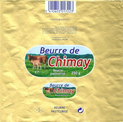 Beurre de Chimay pasteurisé 250g BE CO 122-1 CE Belgique
2012-08-03