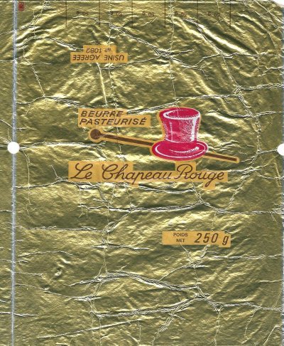 Le chapeau rouge beurre pasteurisé 250g Pays de Loire France
2012-09-12