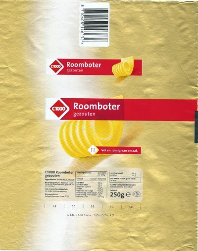 C 1000 roomboter gezouten vol en romig van smaak 250g BE CO 122-1 CE Belgique
2012-09-17