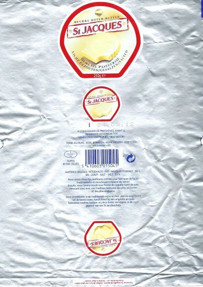 St Jacques beurre boter butter demi-sel pasteurisé licht gezouten 250g B CO 122-1 CEE Belgique
2012-09-17